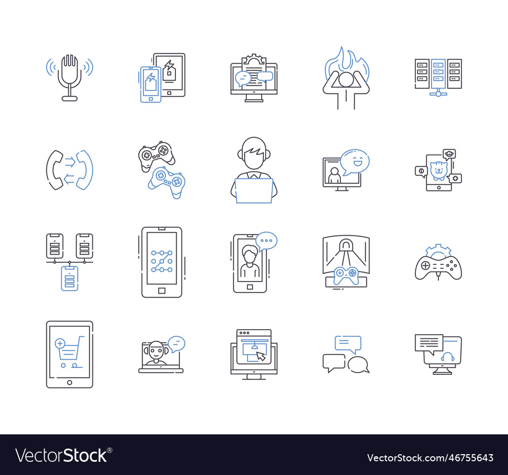 Audio technology outline icons collection