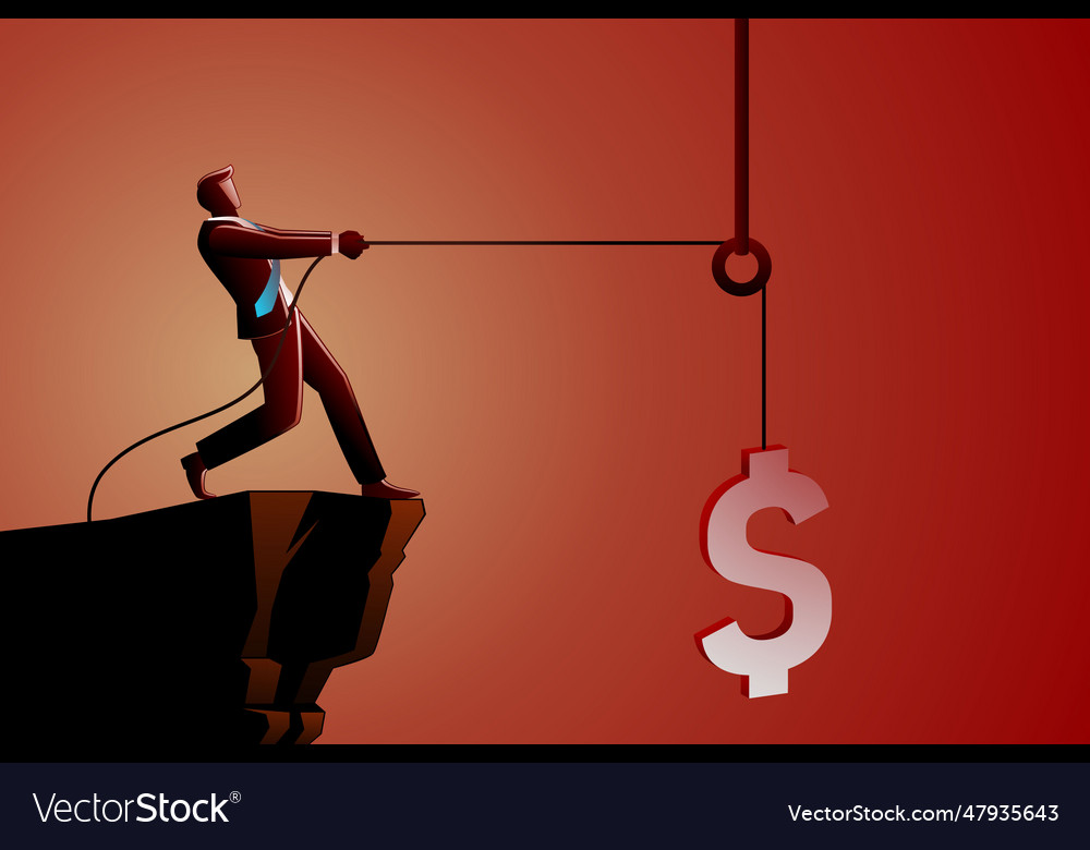 Business concept businessman lifting dollar