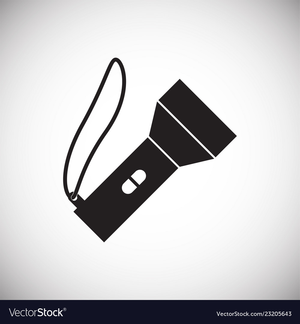 Camping flashlight icon on white background