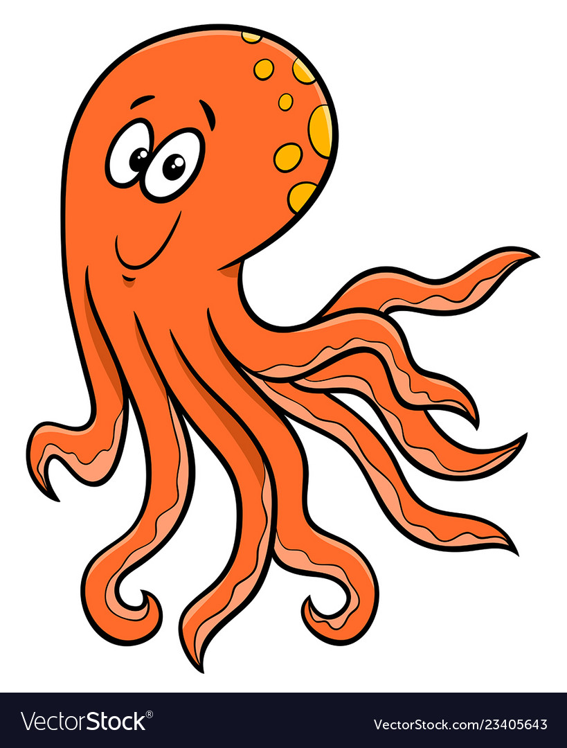 Cute octopus character cartoon Royalty Free Vector Image