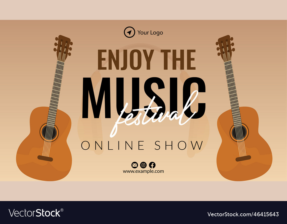 Enjoy the music festival landscape banner Vector Image