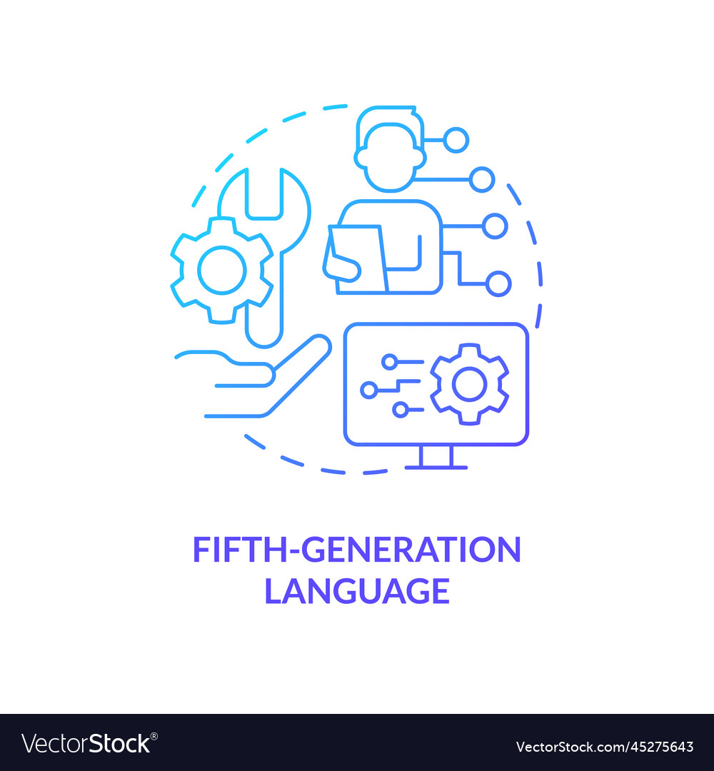 Fifth-generation programming language blue Vector Image