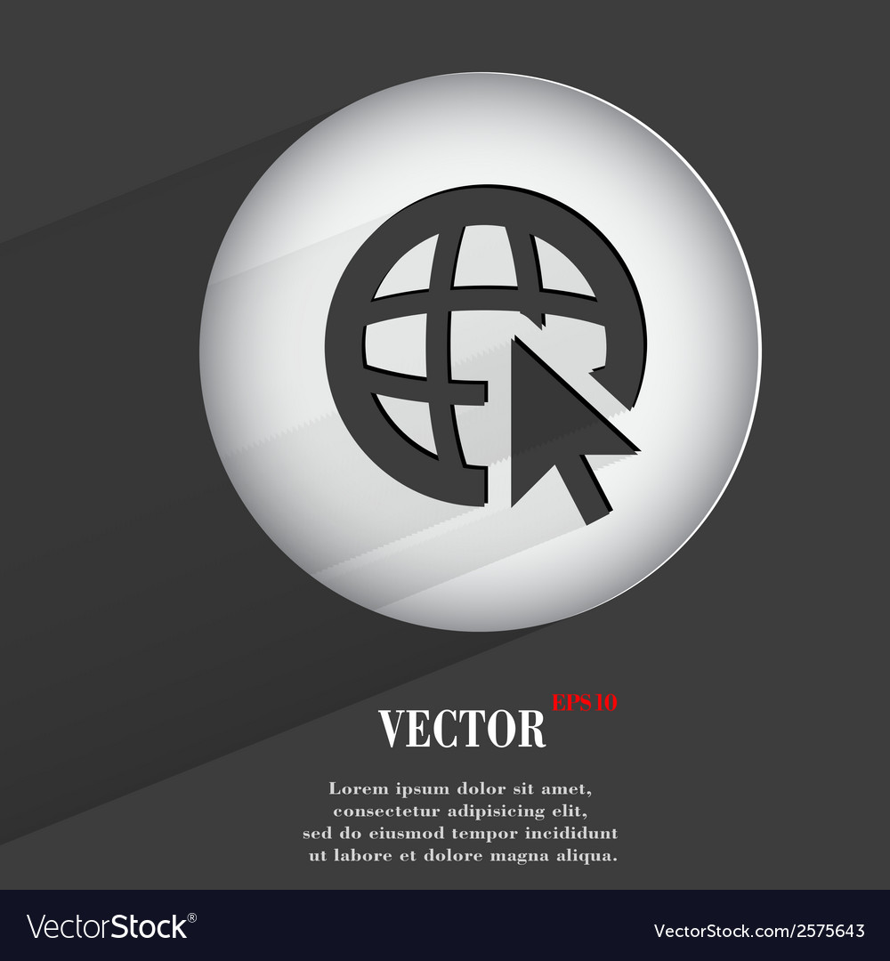 Flat modern web button with long shadow and space