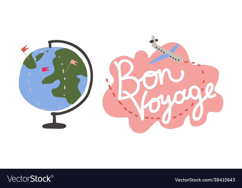 Globe and plane flight as travel tourism Vector Image