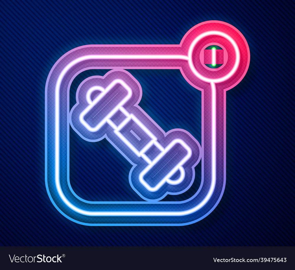 Glowing neon line fitness app for sports icon Vector Image