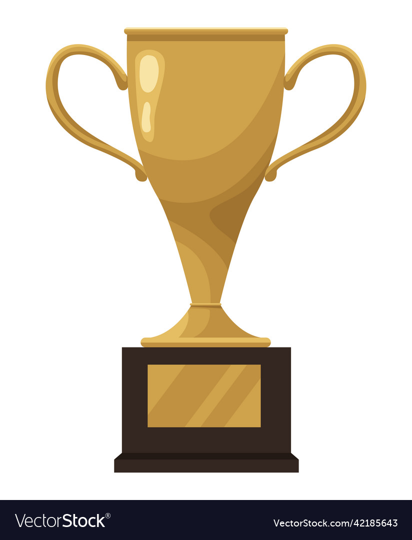 Golden trophy cup award Royalty Free Vector Image