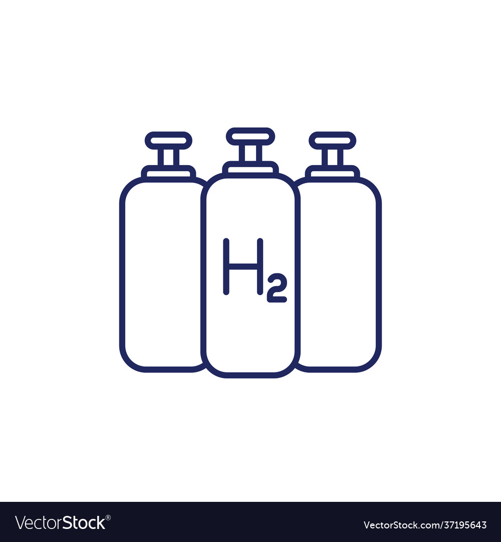 Hydrogen Tank Icons Line