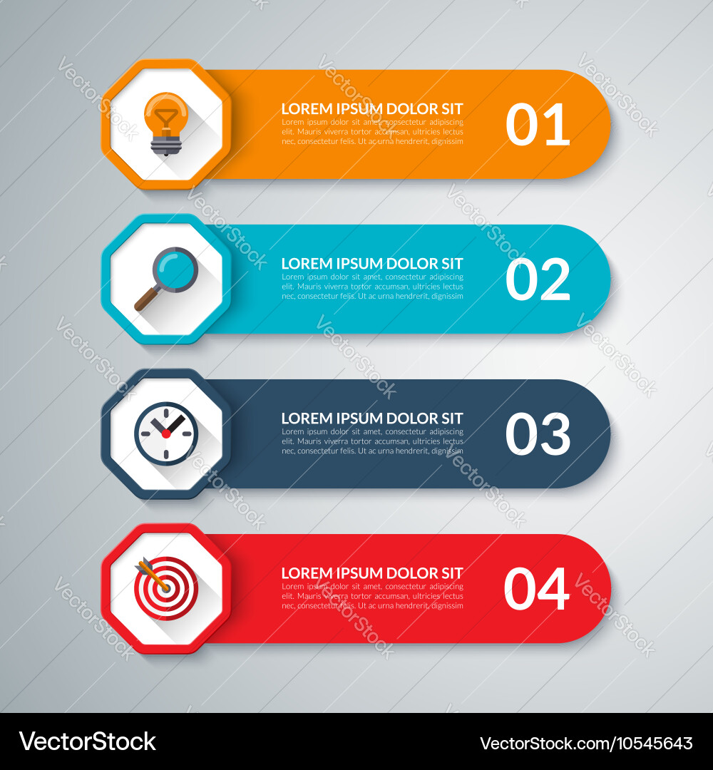 Infographic elements template with 4 steps Vector Image