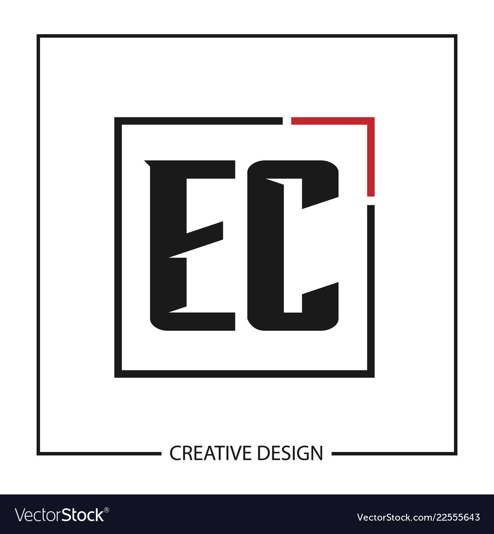 Initial letter ec logo template design Royalty Free Vector