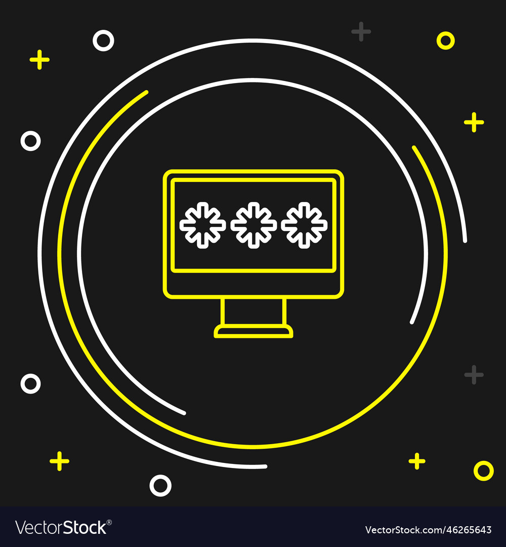 Line monitor with password notification icon vector image Line monitor with password notification icon