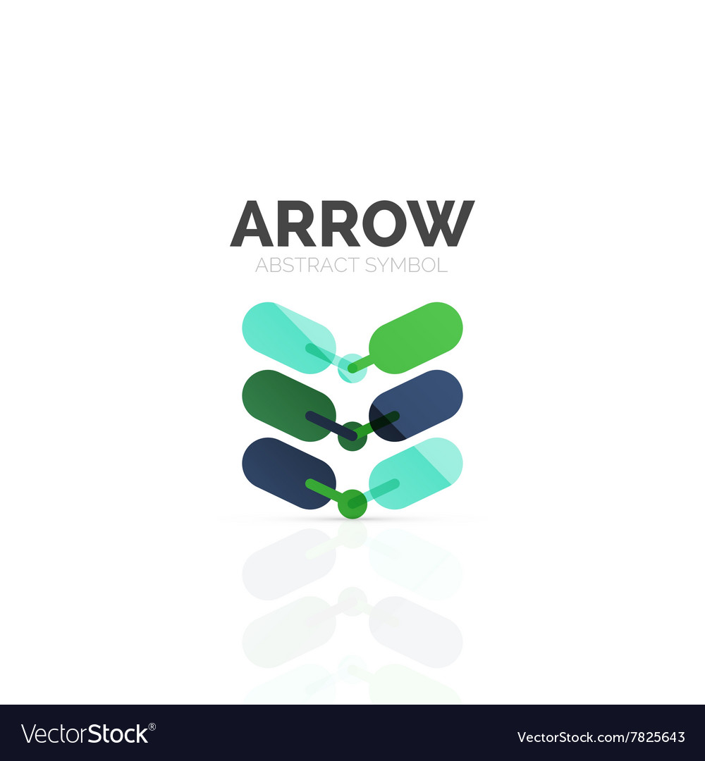 Linear arrow abstract logo connected multicolored