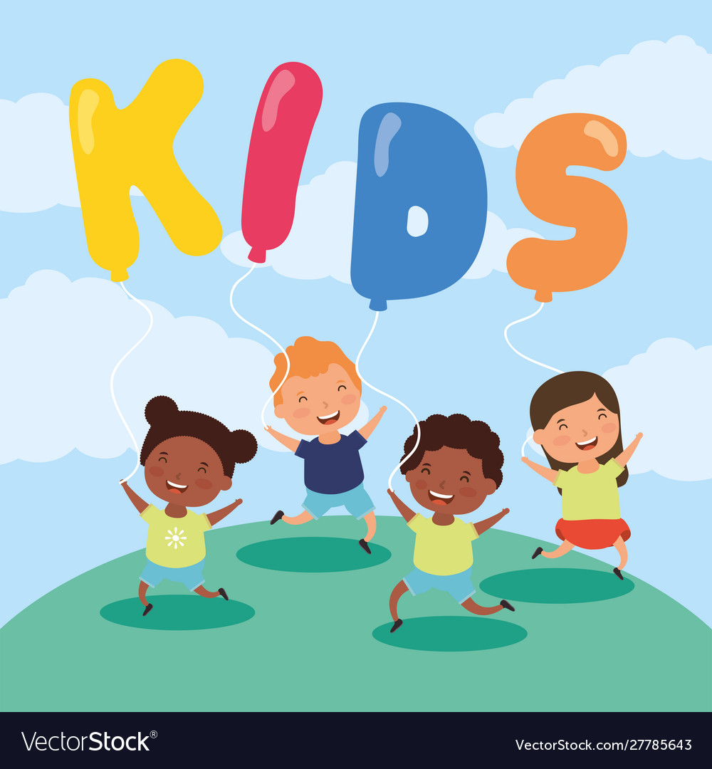 Little interrcacial children with kids zone