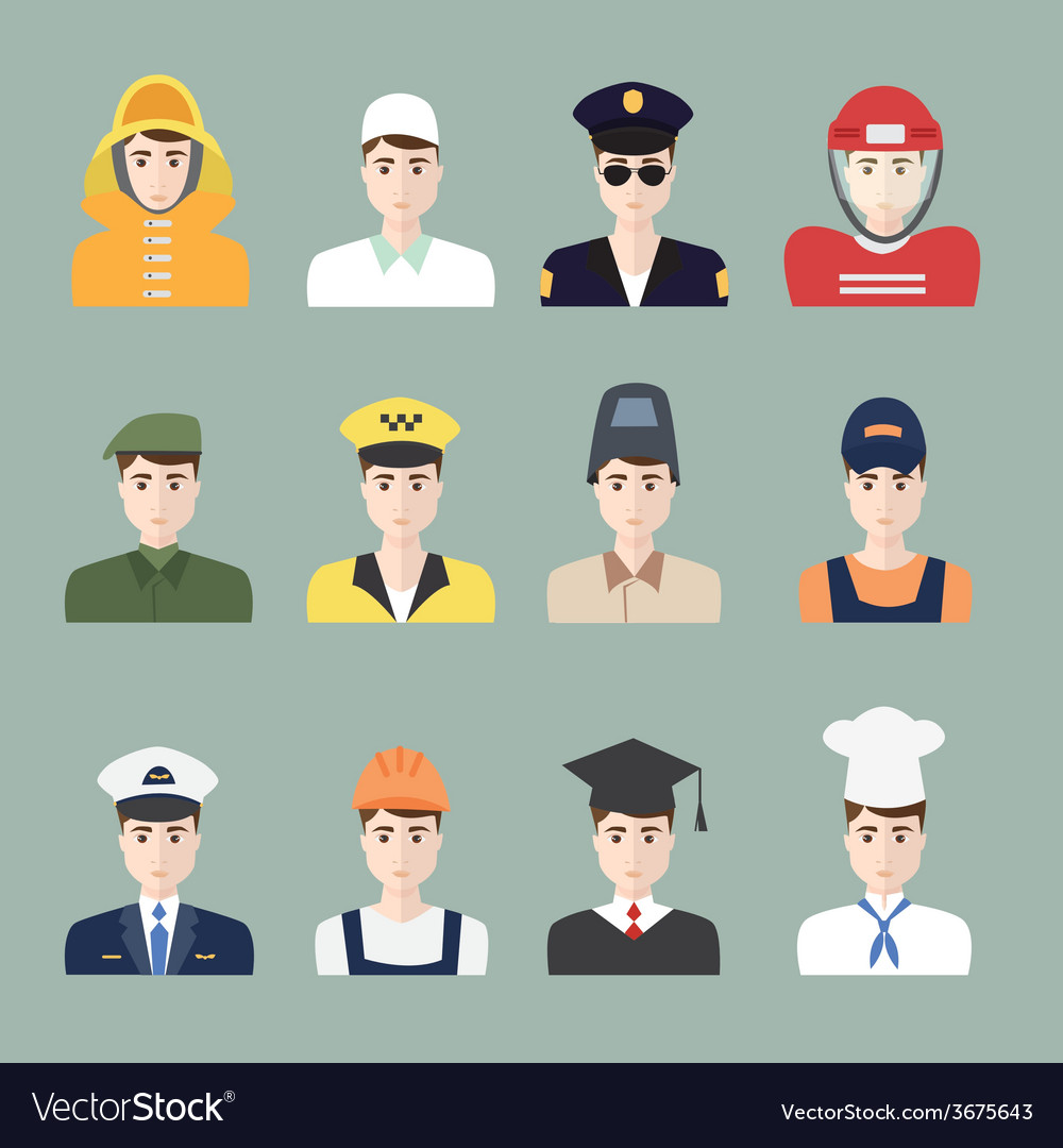 Male profession Royalty Free Vector Image - VectorStock