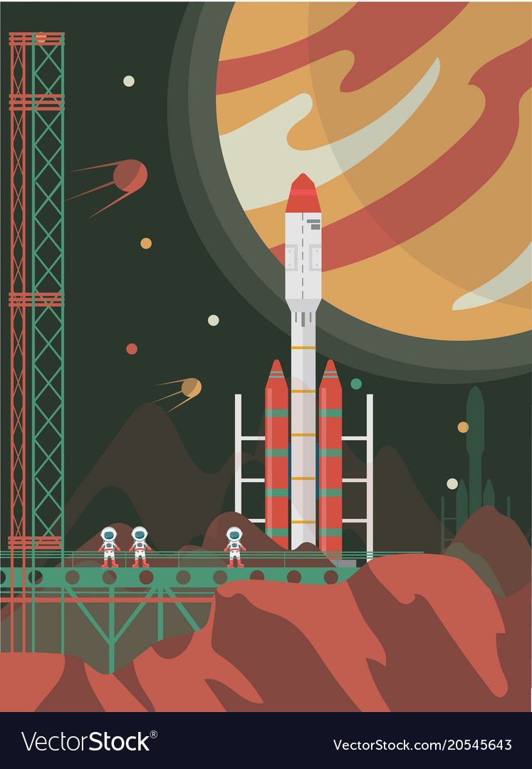 Man on mars against the background