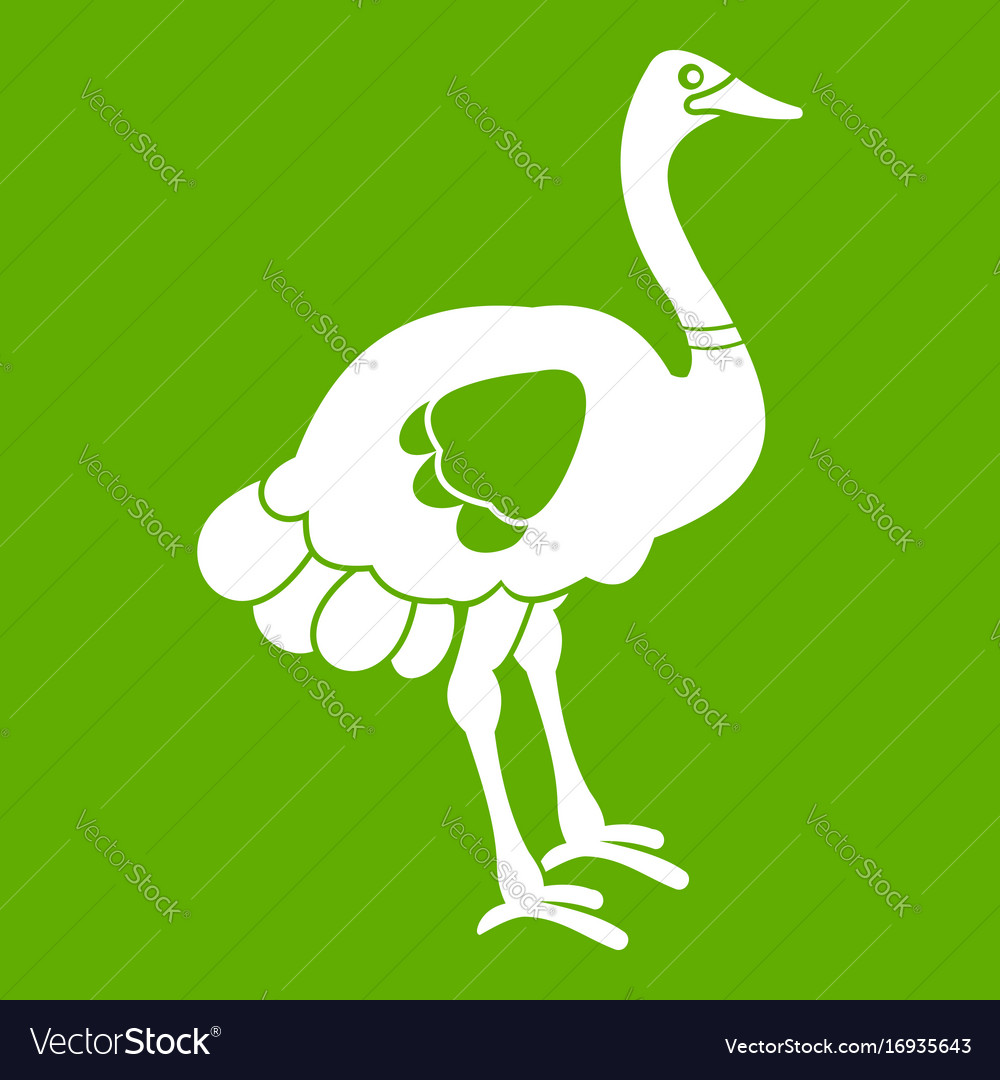 Ostrich icon green Royalty Free Vector Image - VectorStock