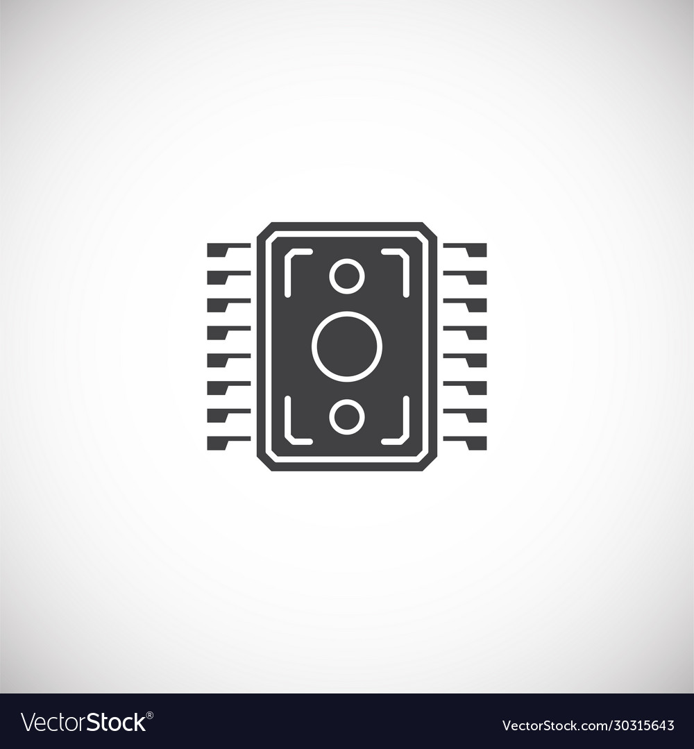 Processor chip related icon on background vector image Processor chip related icon on background