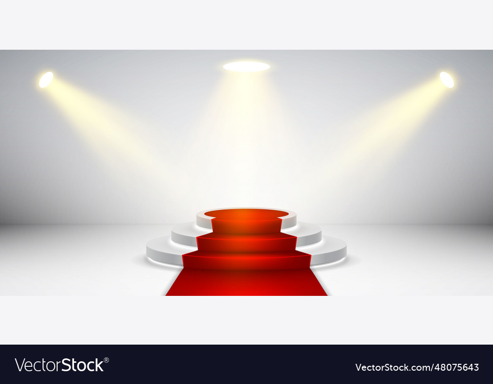 Round stage podium with light backdrop