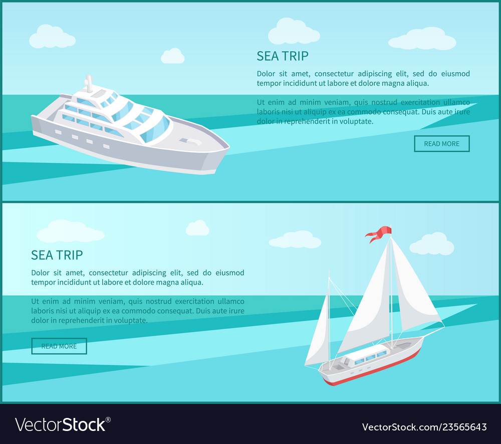 Sea trip web posters passenger liner marine travel