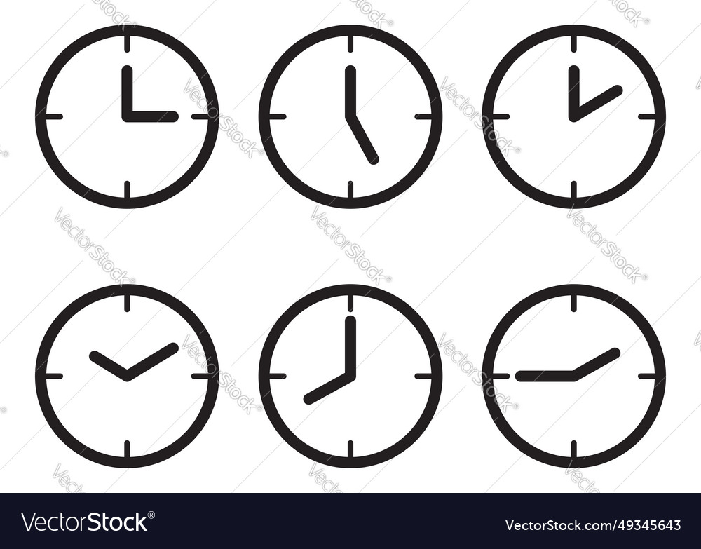 Set clock icon time line graphic design elements