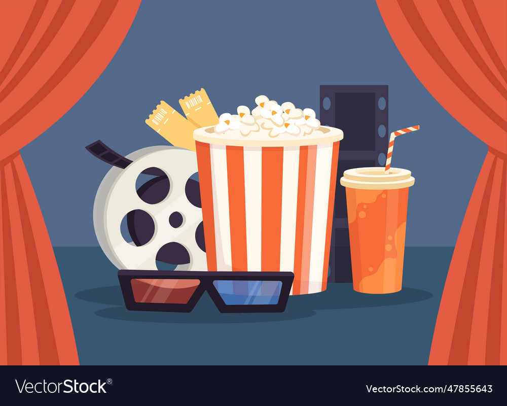 Set of cinema objects concept