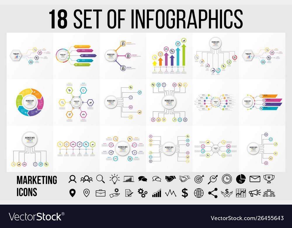 Set of infographics elements design template Vector Image Set of infographics elements design template