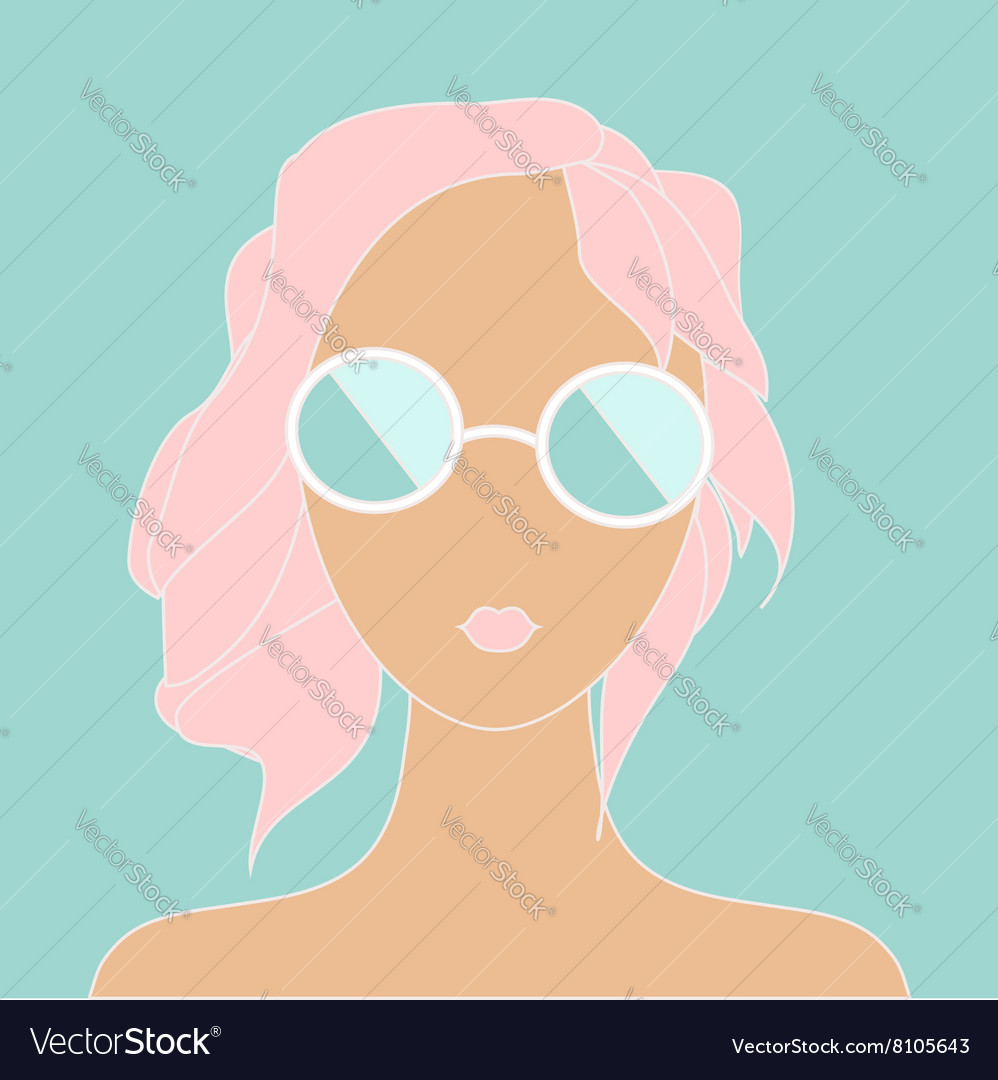 Stylish girl with pink hair