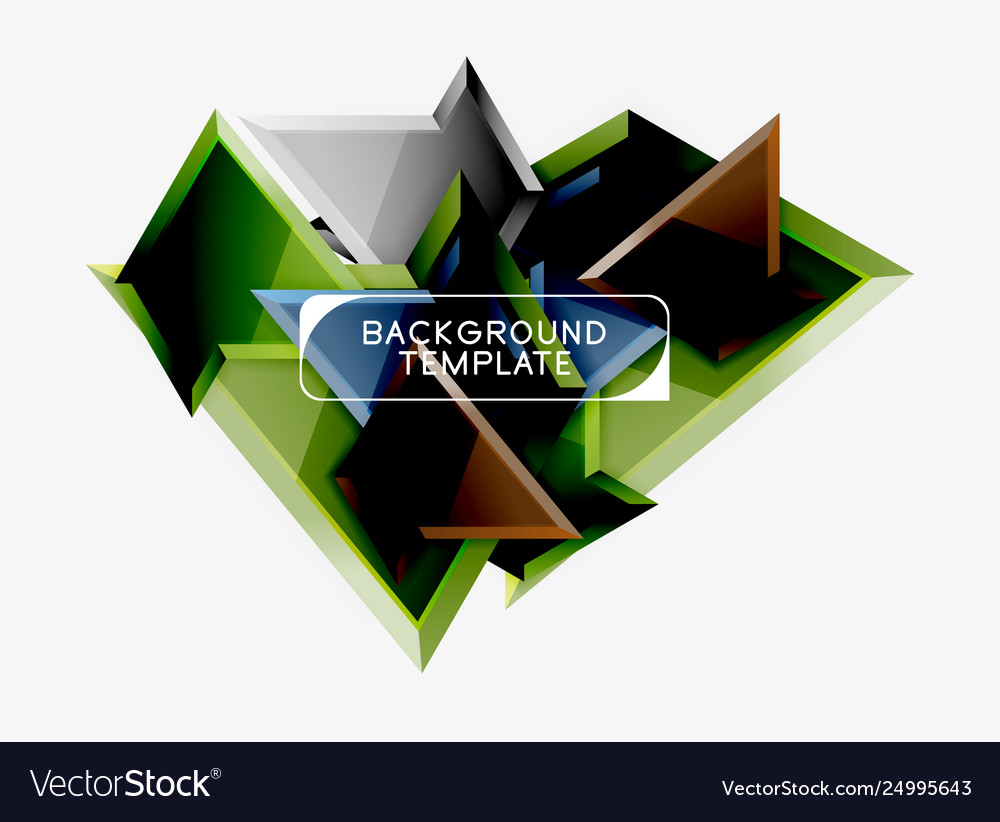 Triangular low poly background design vector image Triangular low poly background design