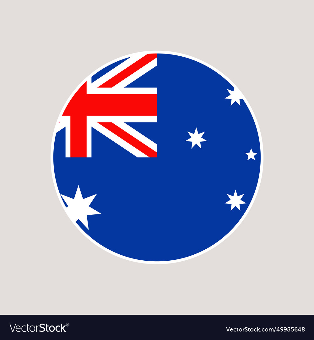 Australia circle flag national isolated Royalty Free Vector