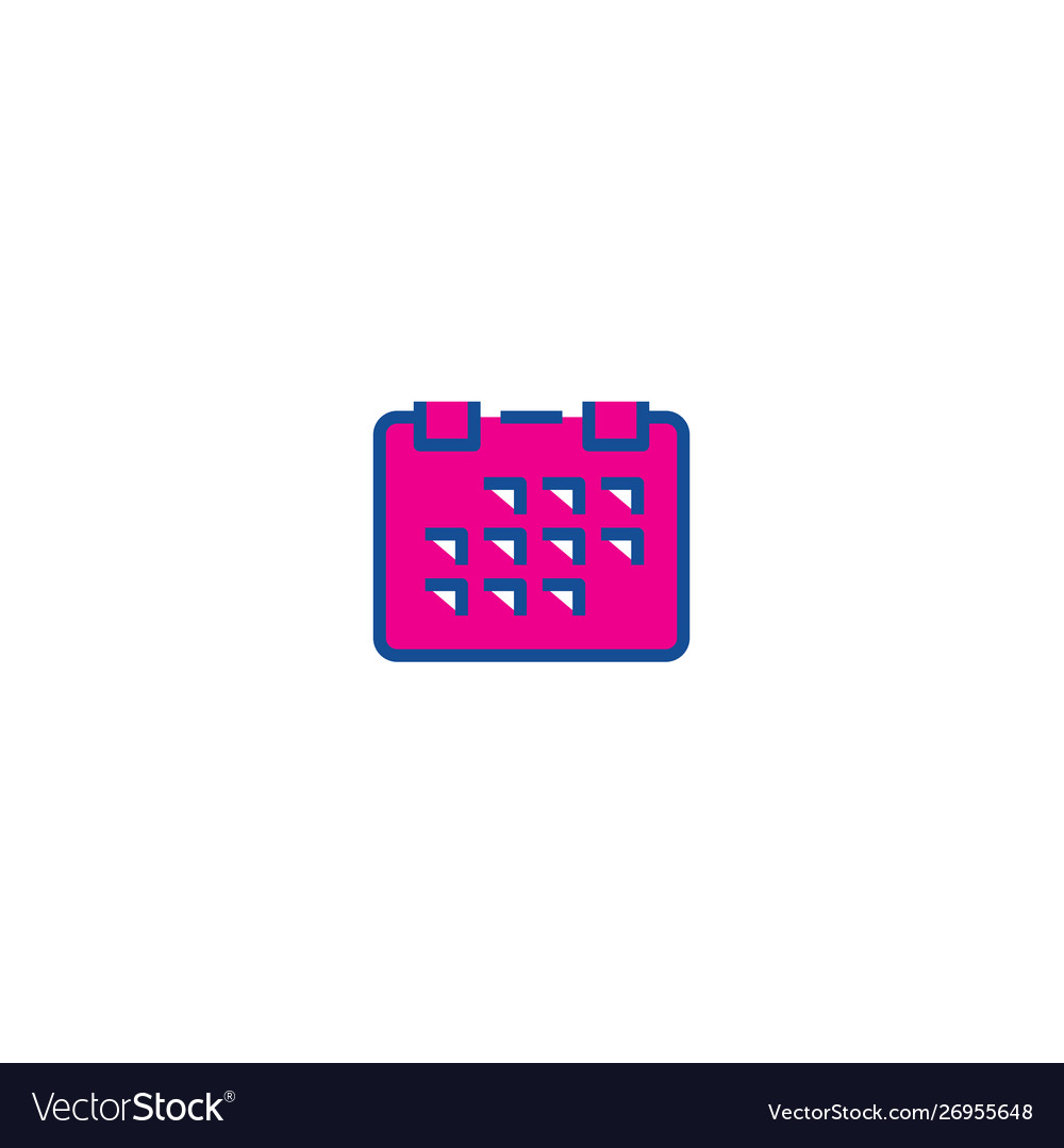 Calendar thin line color icon for web vector image Calendar thin line color icon for web