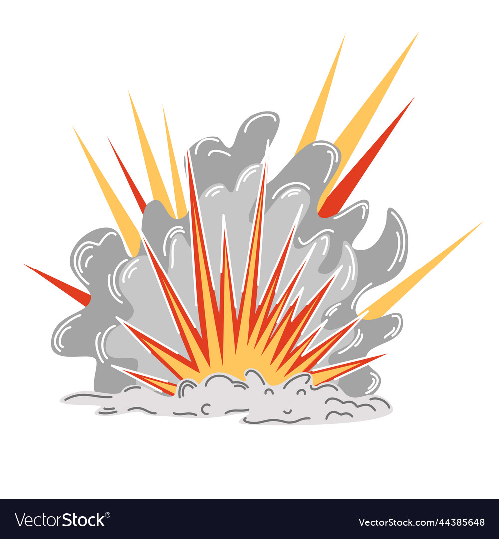 Explosion cartoon dynamite or bomb fire Royalty Free Vector