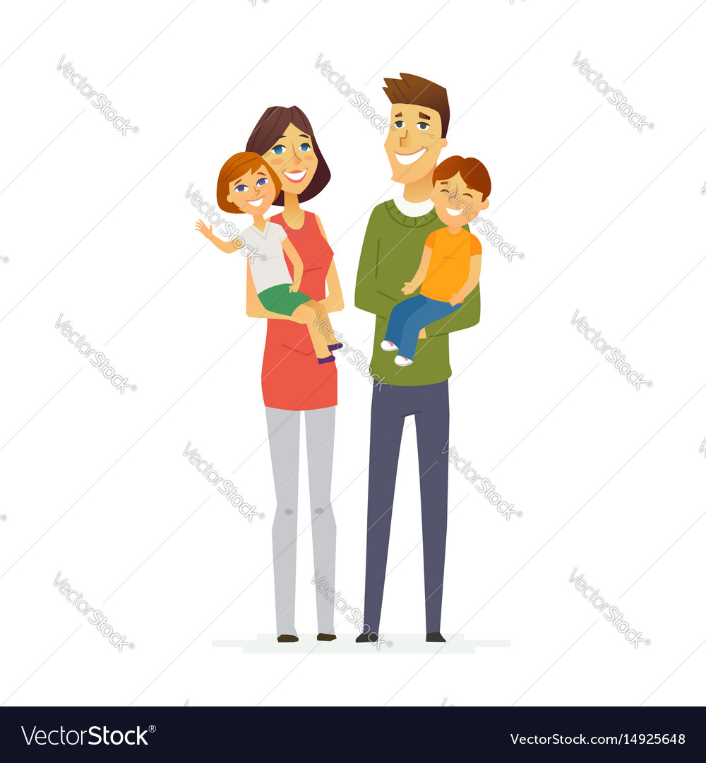 Family - colored modern flat Royalty Free Vector Image