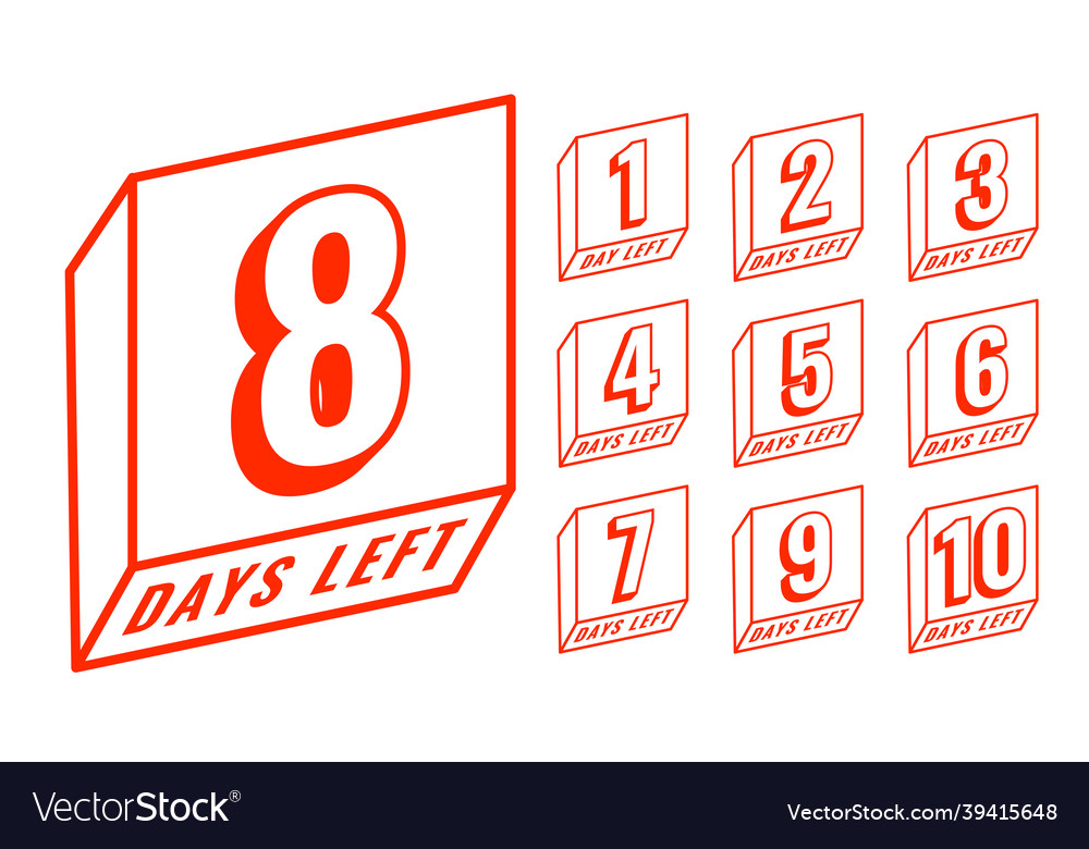 Line style countdown number of days left banner