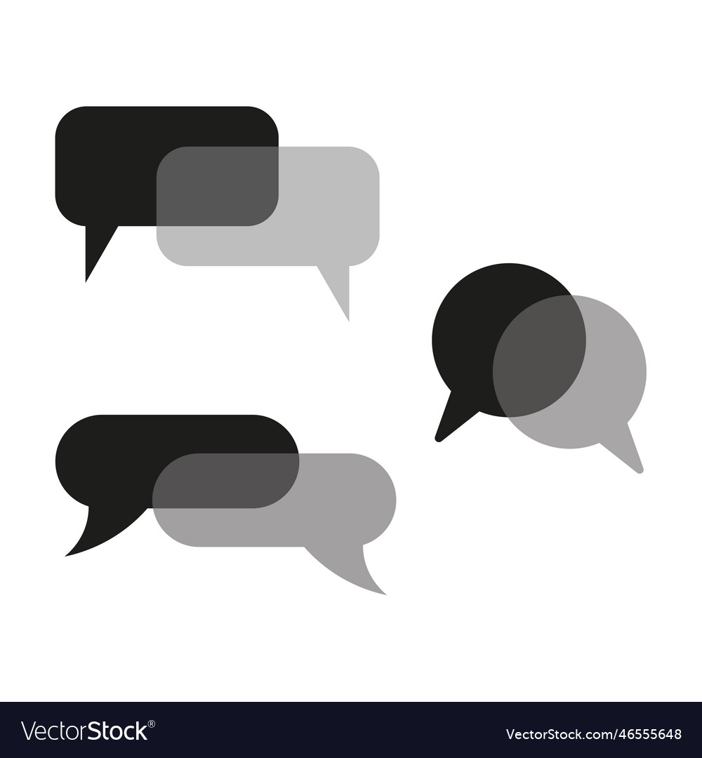Message icons in line chat dialogue bubble text vector image Message icons in line chat dialogue bubble text