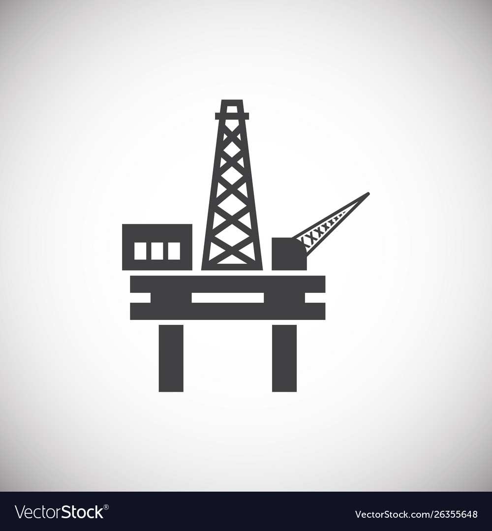 Oil rig related icon on background for graphic Vector Image