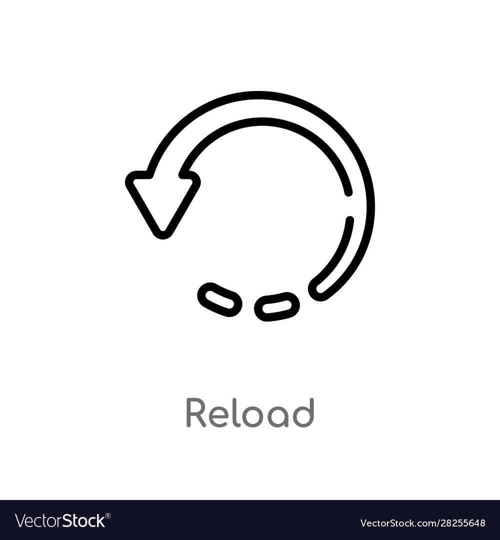 Outline reload icon isolated black simple line