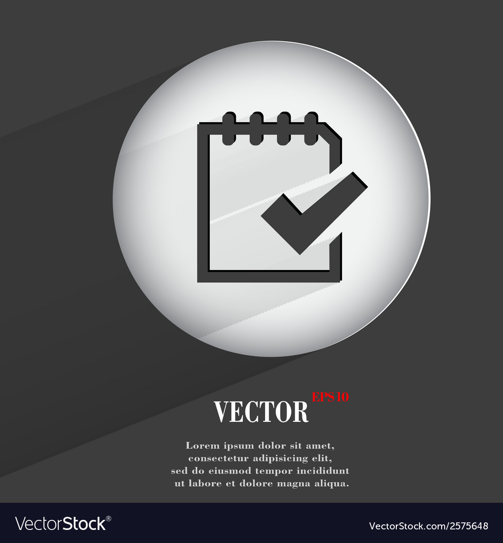 Paper pen flat modern web button with long shadow