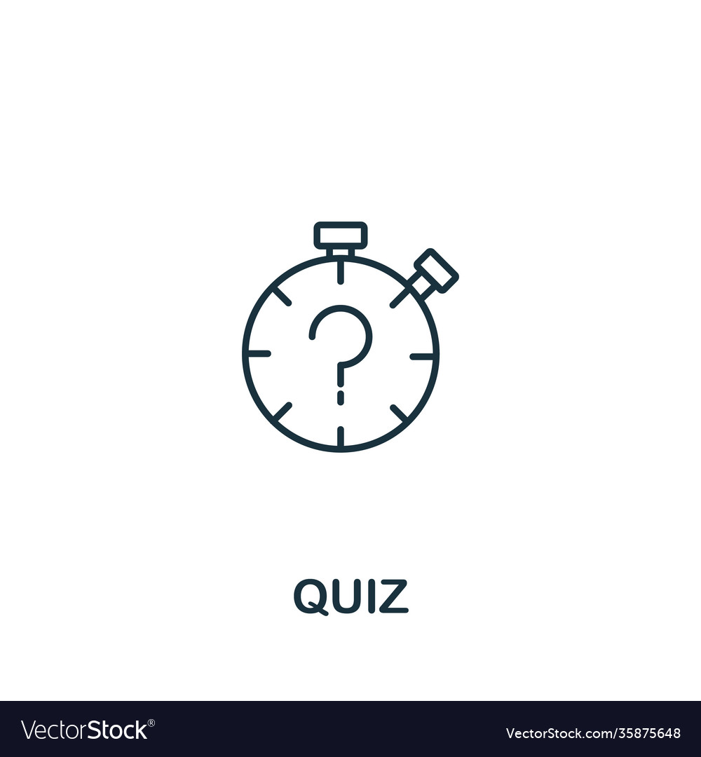 Quiz icon from e-learning collection simple line