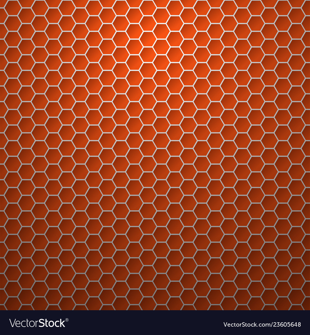 Red background with hexagons