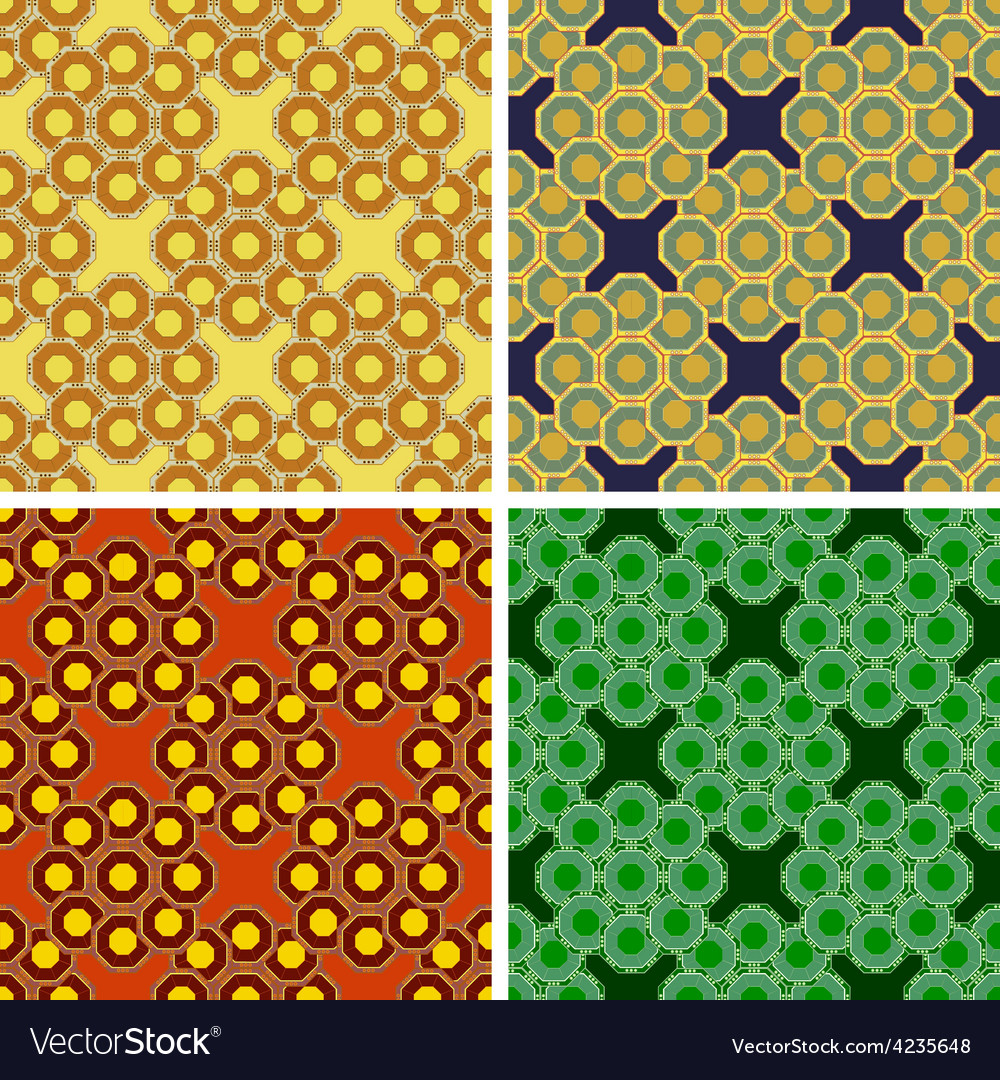 Seamless octagon pattern set