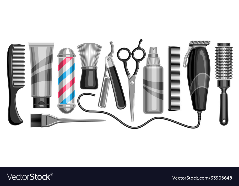 Set for hair salon and barbershop Royalty Free Vector Image