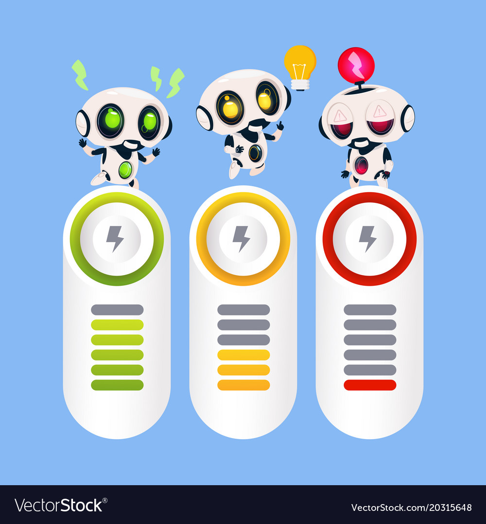 Set robots template infographic elements