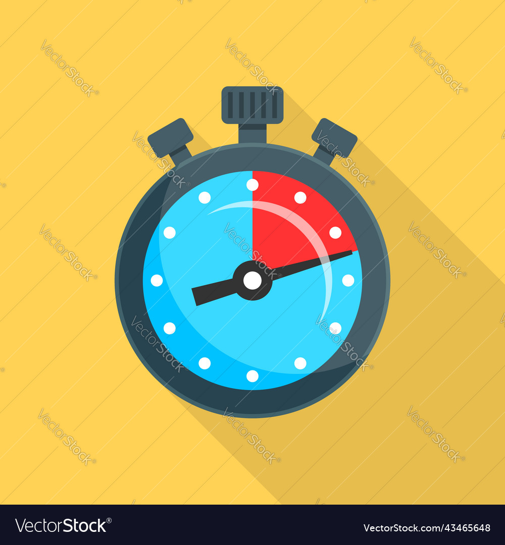 Stopwatch icon in flat style timer on isolated