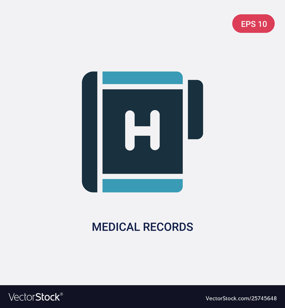 Two color medical records icon from