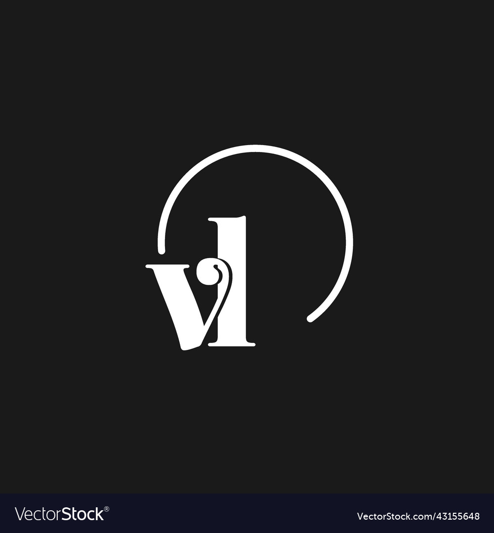 Vl logo initials monogram with circular lines