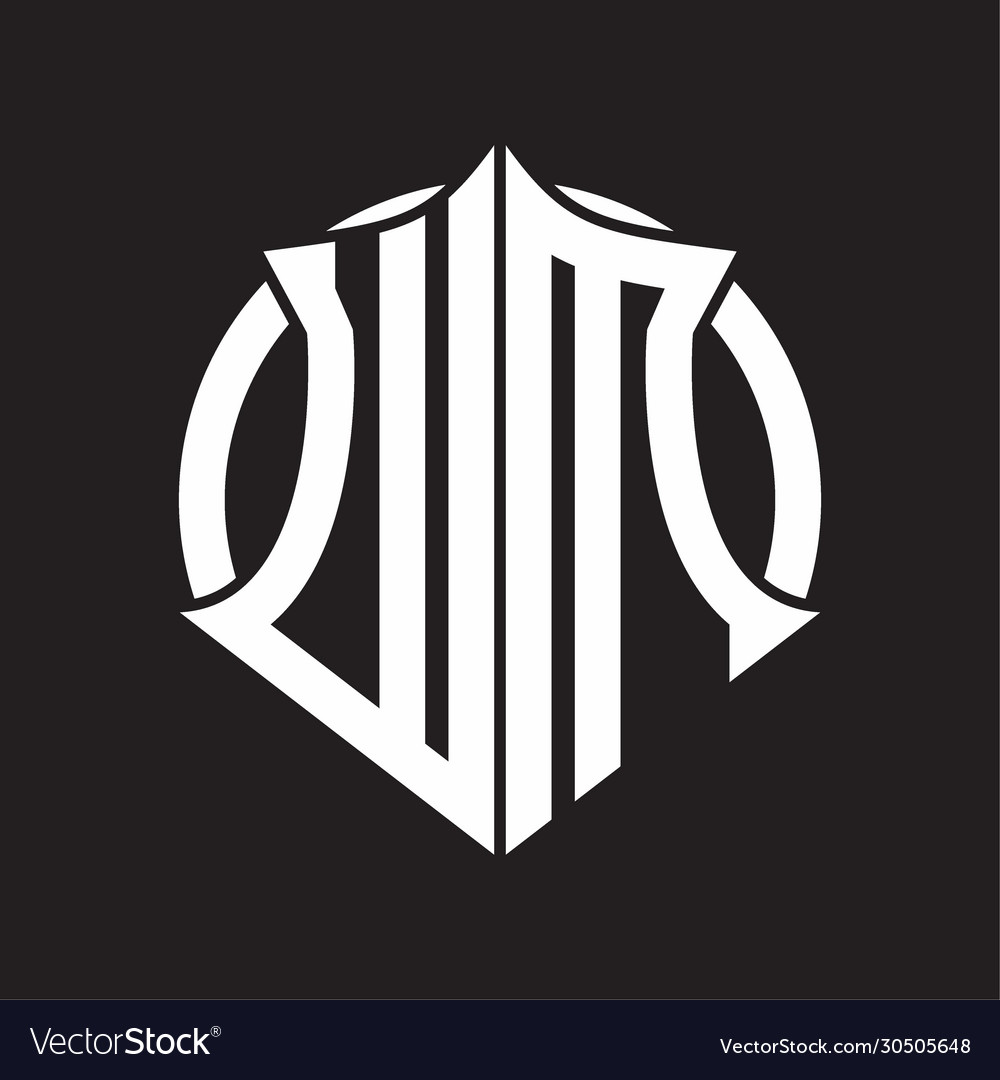 Wm logo monogram with emblem and circle rounded
