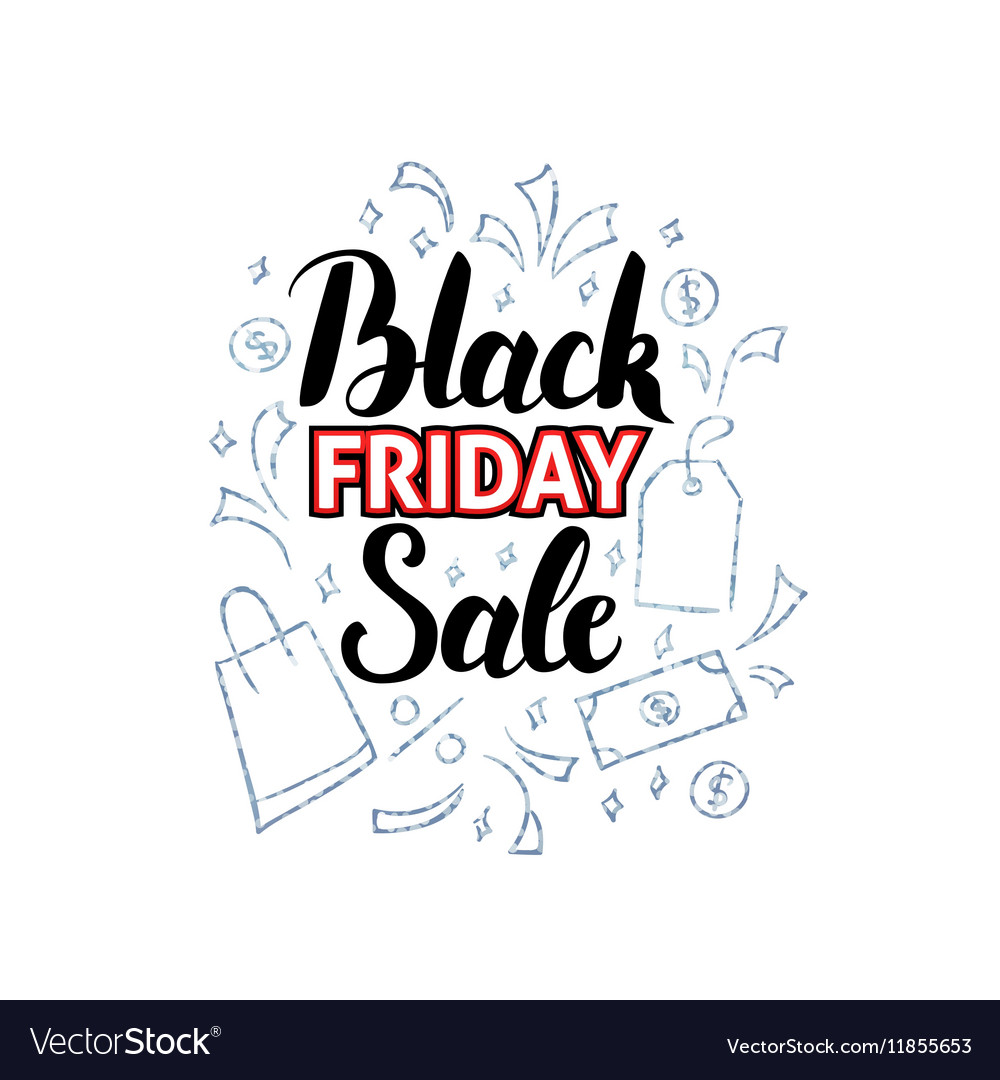 Black friday sale with doodles