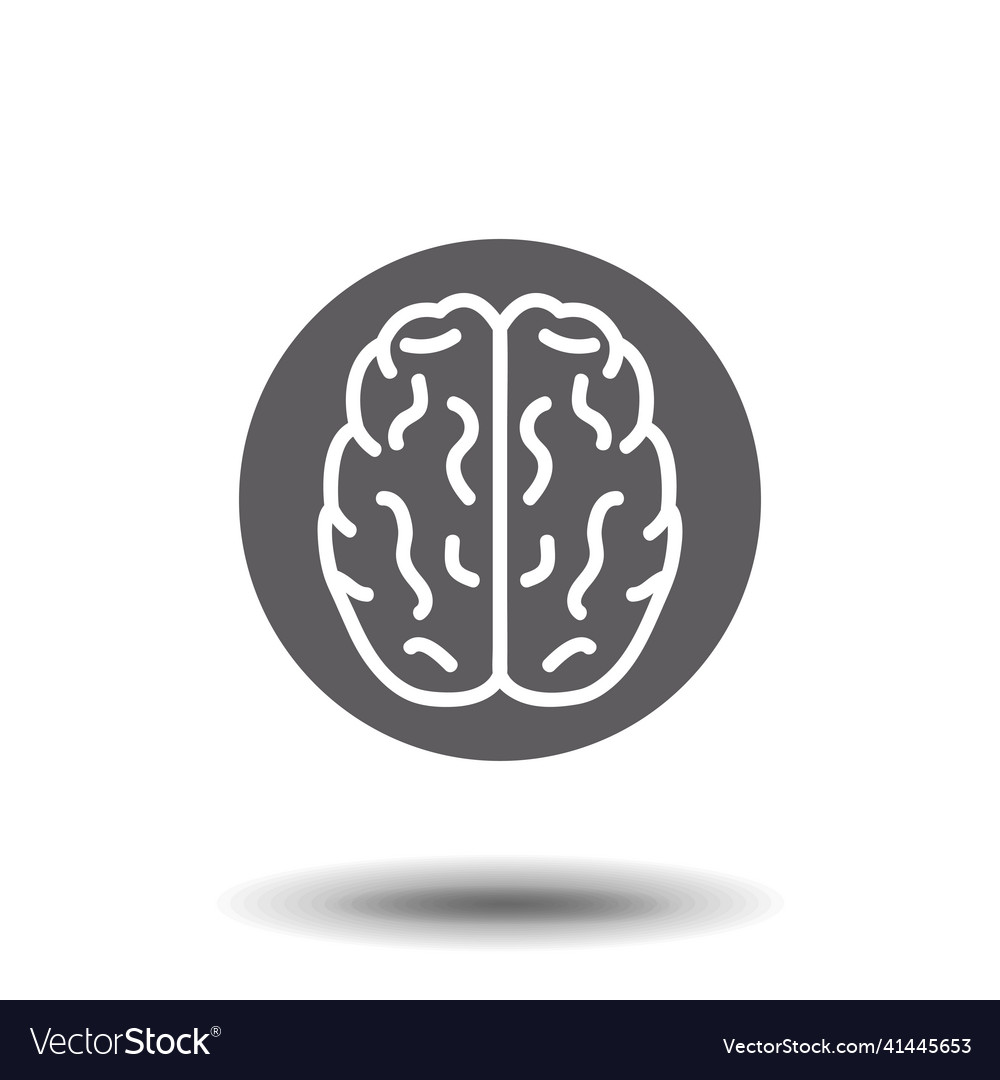 Brain mind or intelligence flat icon for apps Vector Image