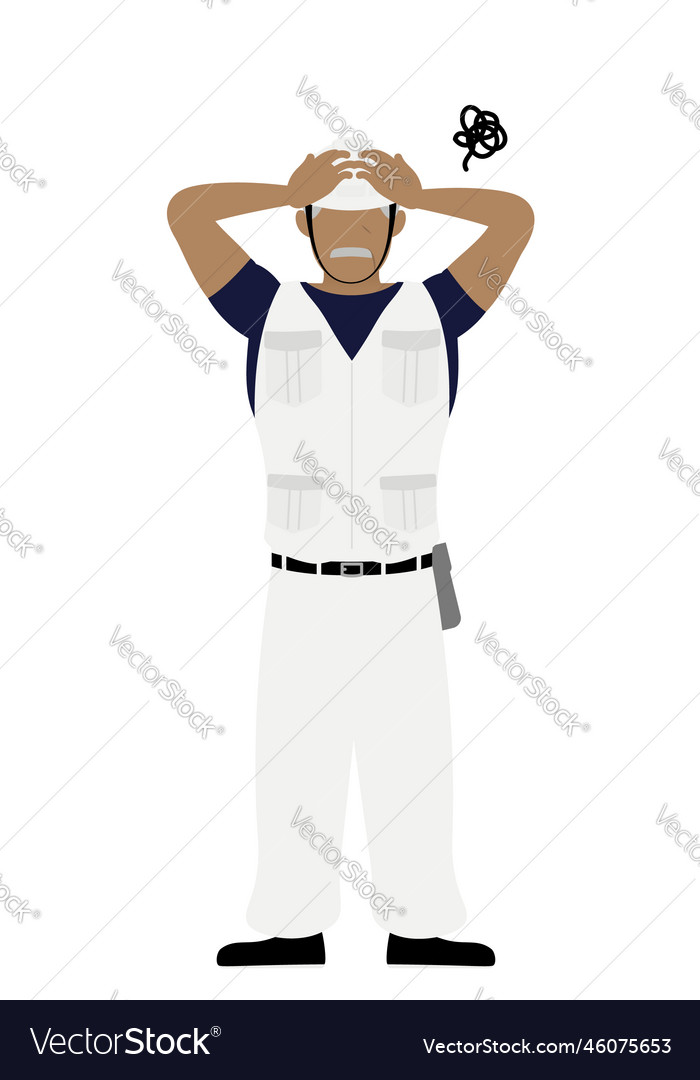 Carpenter senior man pose worry with your head Vector Image