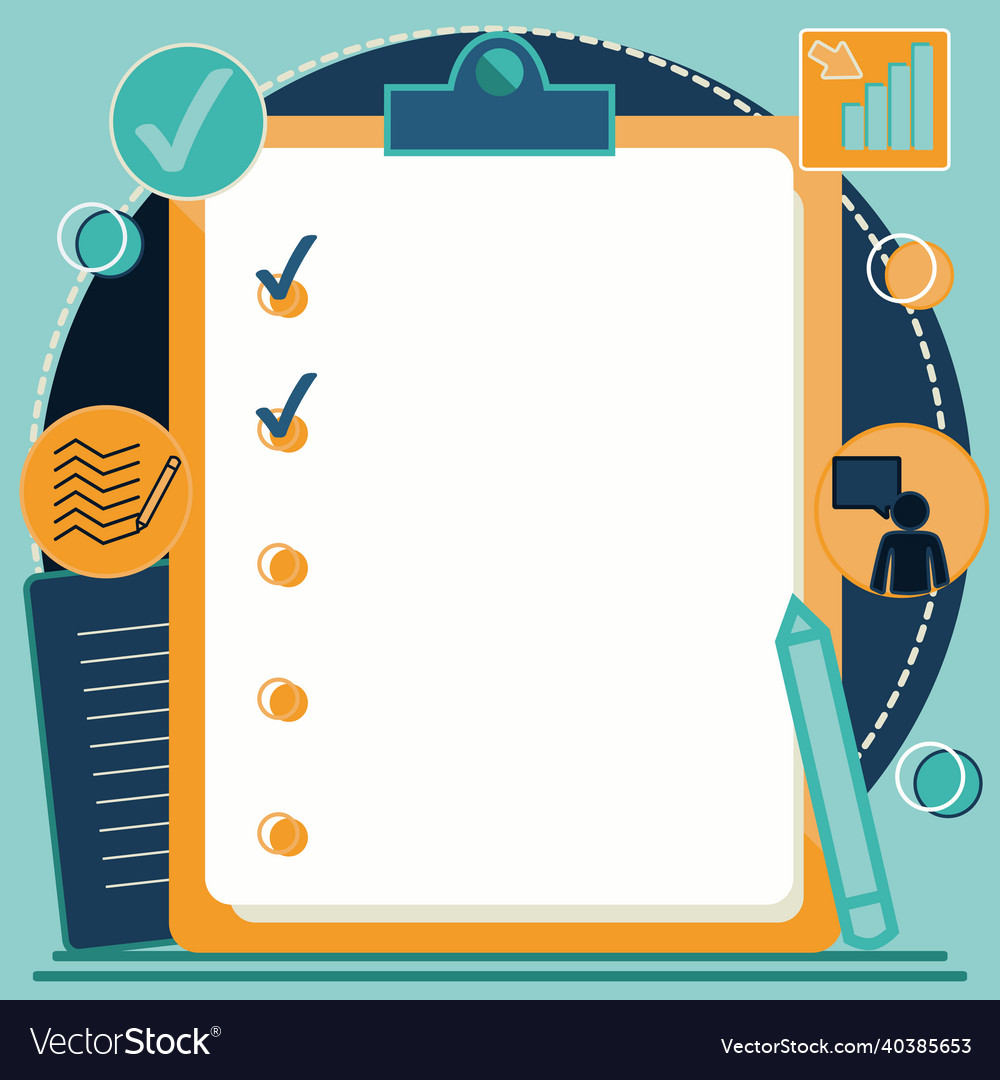 Clipboard drawing with checklist marked done vector image Clipboard drawing with checklist marked done