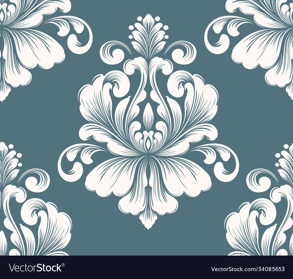 Damask seamless pattern element classical vector image Damask seamless pattern element classical